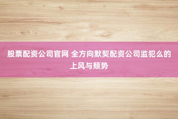 股票配资公司官网 全方向默契配资公司监犯么的上风与颓势
