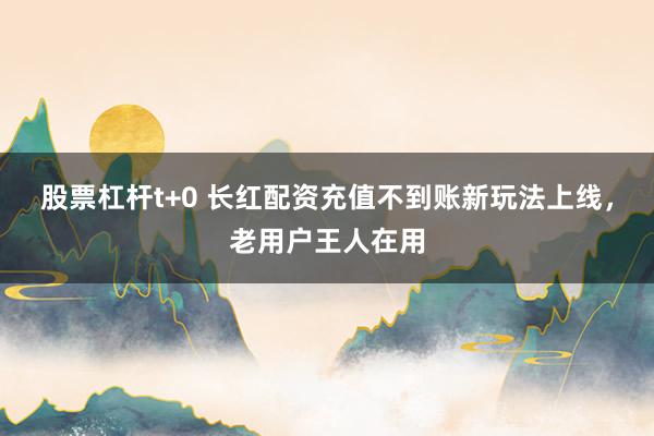 股票杠杆t+0 长红配资充值不到账新玩法上线，老用户王人在用