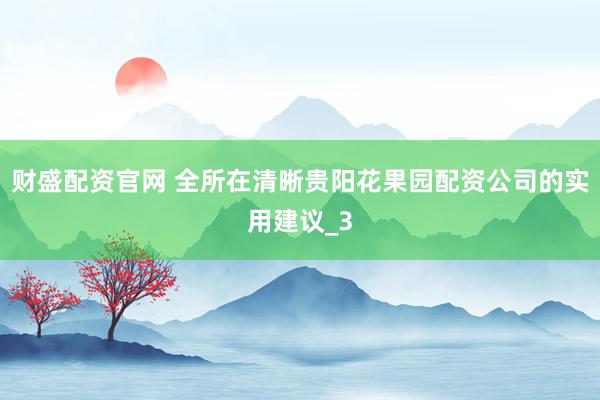 财盛配资官网 全所在清晰贵阳花果园配资公司的实用建议_3