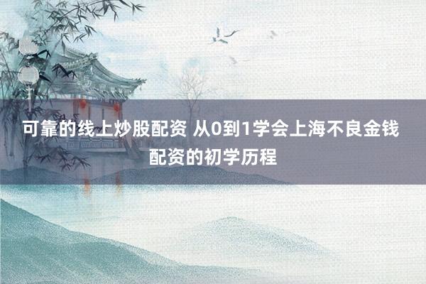 可靠的线上炒股配资 从0到1学会上海不良金钱 配资的初学历程