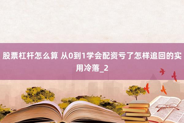 股票杠杆怎么算 从0到1学会配资亏了怎样追回的实用冷落_2