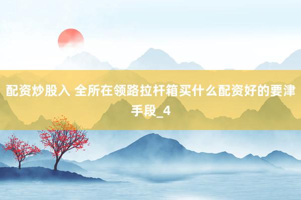 配资炒股入 全所在领路拉杆箱买什么配资好的要津手段_4