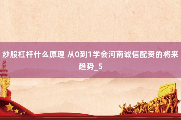 炒股杠杆什么原理 从0到1学会河南诚信配资的将来趋势_5