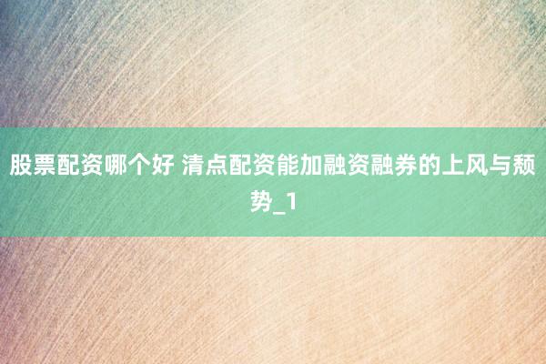 股票配资哪个好 清点配资能加融资融券的上风与颓势_1