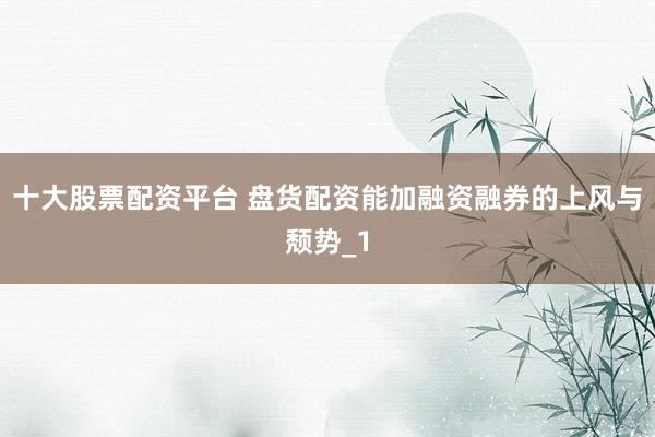 十大股票配资平台 盘货配资能加融资融券的上风与颓势_1