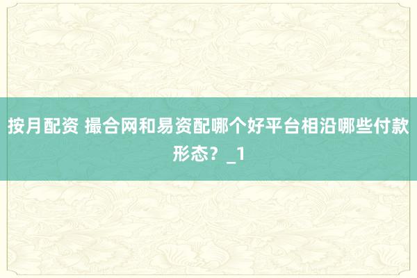 按月配资 撮合网和易资配哪个好平台相沿哪些付款形态？_1