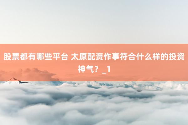 股票都有哪些平台 太原配资作事符合什么样的投资神气？_1