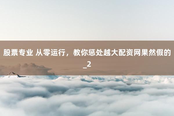 股票专业 从零运行，教你惩处越大配资网果然假的_2