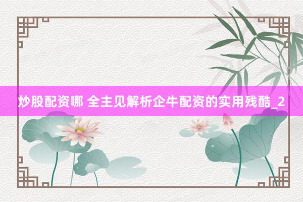 炒股配资哪 全主见解析企牛配资的实用残酷_2
