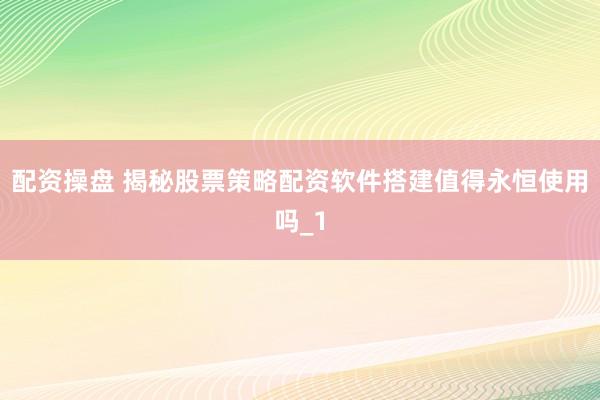 配资操盘 揭秘股票策略配资软件搭建值得永恒使用吗_1