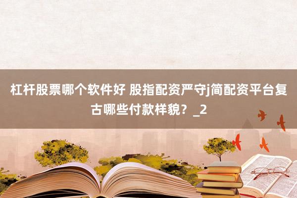 杠杆股票哪个软件好 股指配资严守j简配资平台复古哪些付款样貌？_2