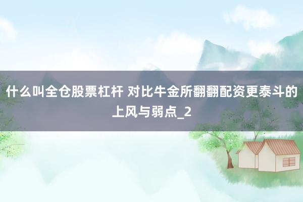 什么叫全仓股票杠杆 对比牛金所翻翻配资更泰斗的上风与弱点_2