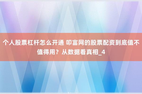 个人股票杠杆怎么开通 叩富网的股票配资到底值不值得用？从数据看真相_4
