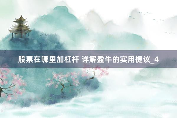 股票在哪里加杠杆 详解盈牛的实用提议_4
