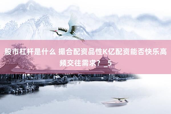股市杠杆是什么 撮合配资品性K亿配资能否快乐高频交往需求？_5