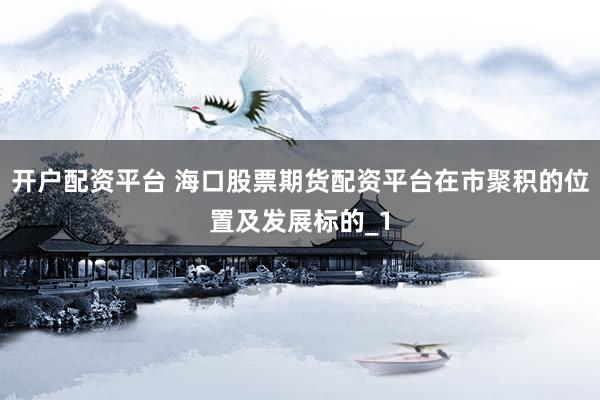 开户配资平台 海口股票期货配资平台在市聚积的位置及发展标的_1
