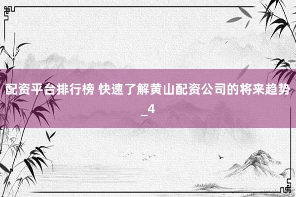 配资平台排行榜 快速了解黄山配资公司的将来趋势_4
