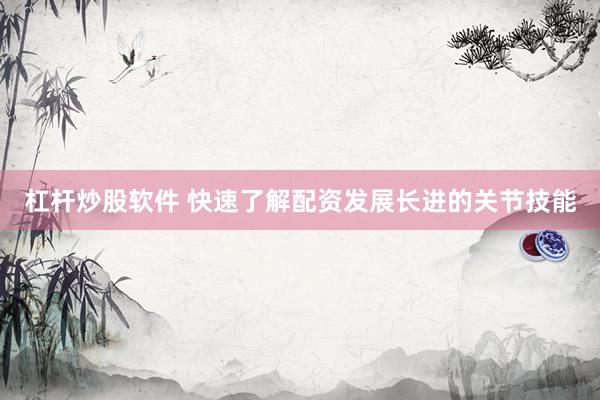 杠杆炒股软件 快速了解配资发展长进的关节技能
