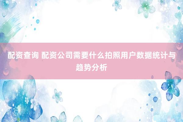 配资查询 配资公司需要什么拍照用户数据统计与趋势分析